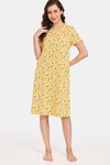 Rosaline Mystic Town Knit Cotton Knee Length Nightdress - Samoan Sun — thumbnail 4